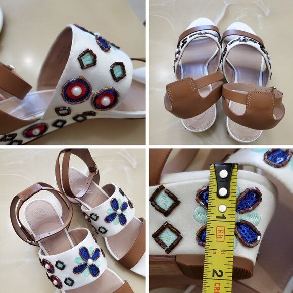 Tory Burch Estella Embellished Sandal Size 10 - Picture 15 of 16